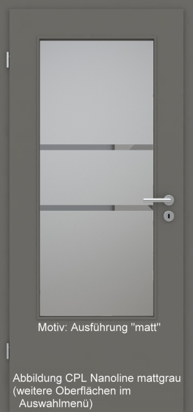 Tür mit Glasmotiv Sand 41 auf grauem Glas