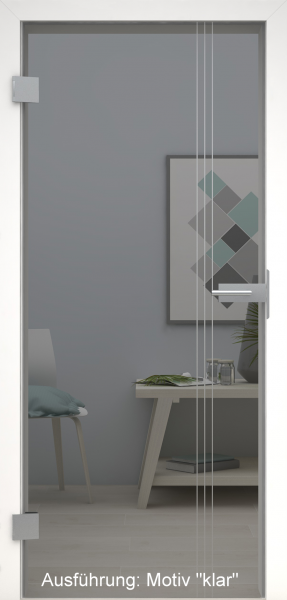 Ganzglastür grau mit Glasmotiv SAND 96