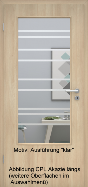 Tür mit Glasmotiv Sand 89 auf weißem Glas