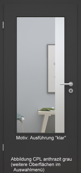 Tür mit Glasmotiv Sand 95 auf weißem Glas