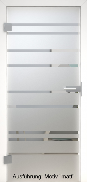 Ganzglastür mit Glasmotiv SAND 89
