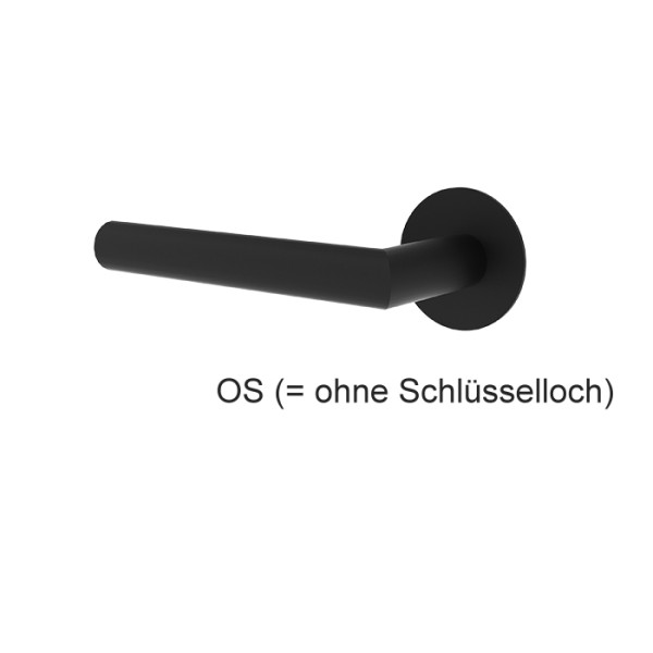 Türgriff JANA mattschwarz mit runden Flach-Rosetten