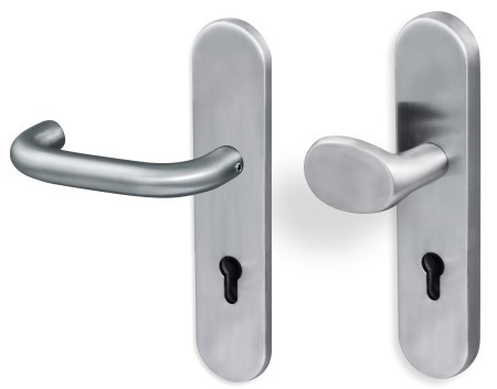 Schutzbeschlag BORKUM Edelstahl / Langschild gerundet