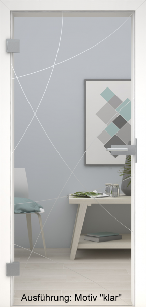 Ganzglastür mit Glasmotiv SAND 90