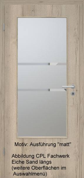 Tür mit Glasmotiv Sand 41 auf weißem Glas