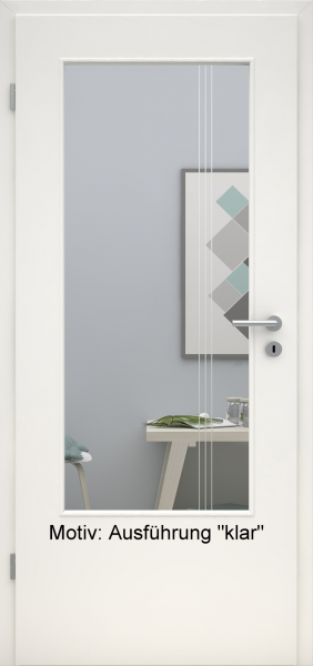 Tür mit Glasmotiv Sand 96 auf weißem Glas