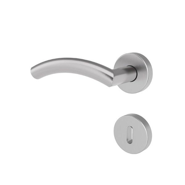 Türgriff HELGOLAND Edelstahl mit runden Rosetten