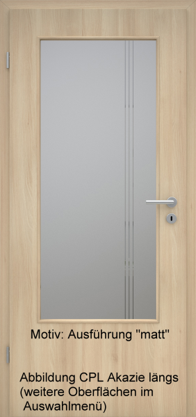 Tür mit Glasmotiv Sand 96 auf grauem Glas