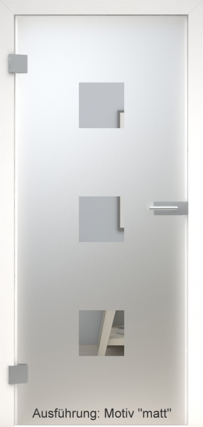 Ganzglastür mit Glasmotiv SAND 1