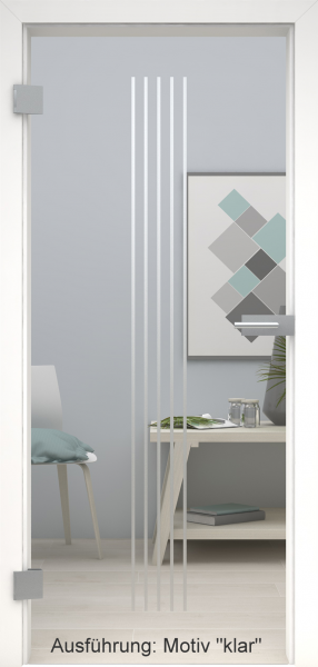 Ganzglastür mit Glasmotiv SAND 3
