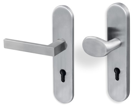 Schutzbeschlag RHODOS Edelstahl / Langschild gerundet