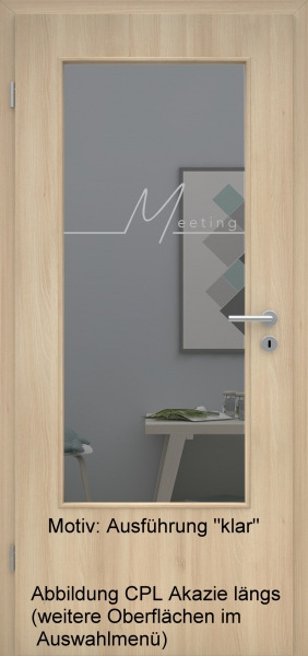 Tür mit Glasmotiv Sand 83 auf grauem Glas