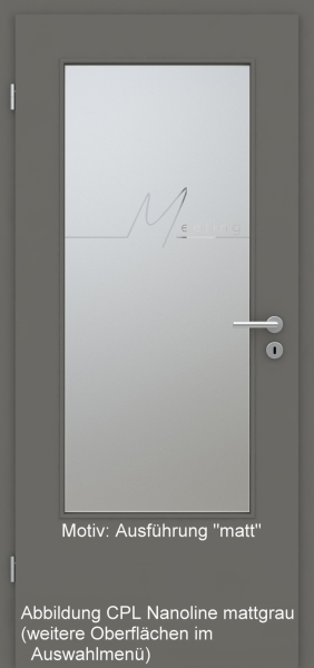 Tür mit Glasmotiv Sand 83 auf weißem Glas