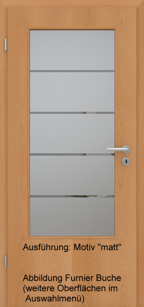 Tür Eckkante mit Glasmotiv Sand 18 auf grauem Glas