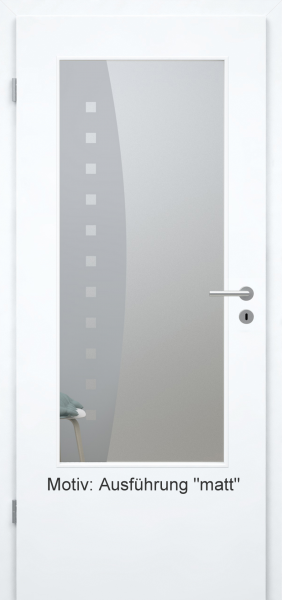 Tür mit Glasmotiv Sand 9 auf weißem Glas