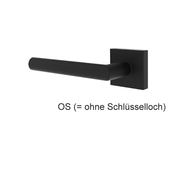 Türgriff BALTRUM mattschwarz mit eckigen Rosetten