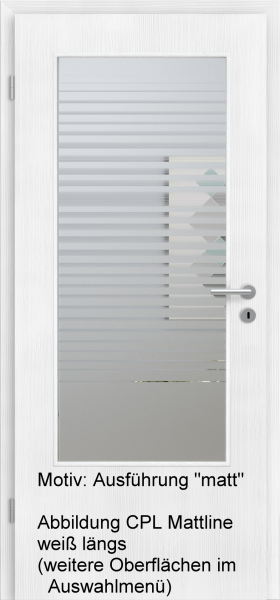 Tür mit Glasmotiv Sand 80 auf weißem Glas