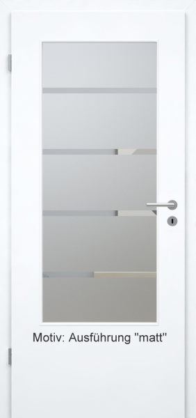 Tür mit Glasmotiv Sand 48 auf weißem Glas