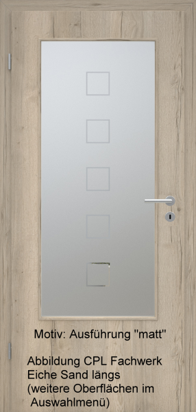 Tür mit Glasmotiv Sand 12 auf weißem Glas