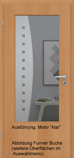 Tür Eckkante und Glasmotiv Sand 9 auf grauem Glas