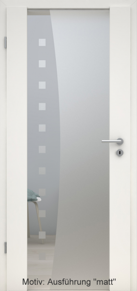 Holzglastür mit Glasmotiv Sand 9