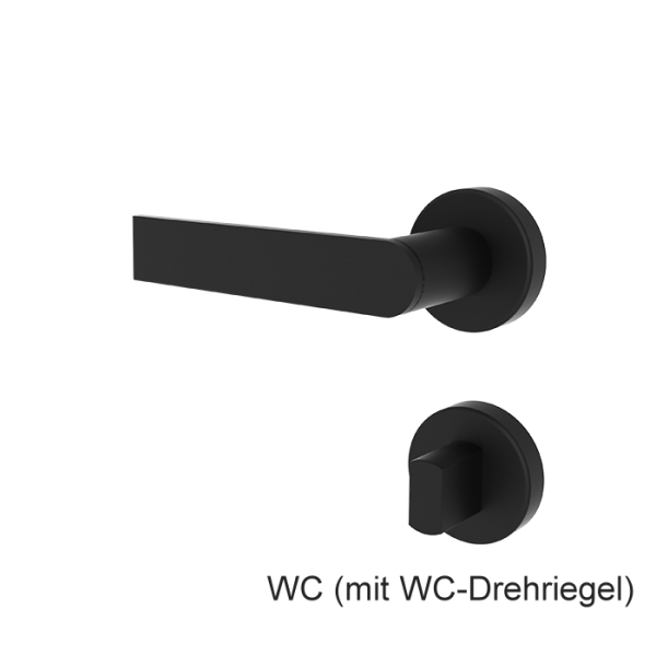 Türgriff GOMERO mattschwarz mit runden Rosetten