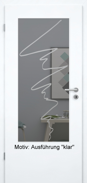 Tür mit Glasmotiv Sand 36 auf grauem Glas