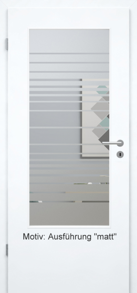 Tür mit Glasmotiv Sand 17 auf weißem Glas