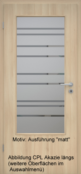 Tür mit Glasmotiv Sand 89 auf grauem Glas