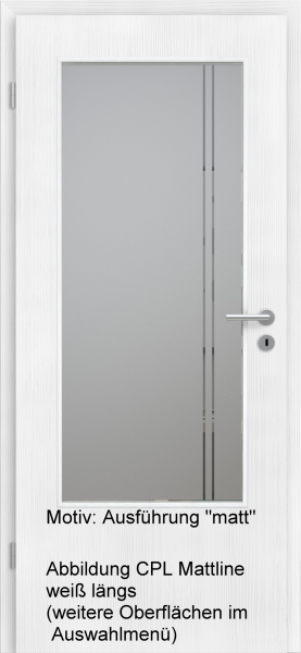 Tür mit Glasmotiv Sand 23 auf grauem Glas