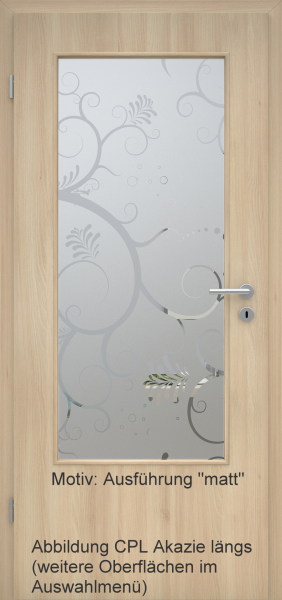 Tür mit Glasmotiv Sand 38 auf weißem Glas