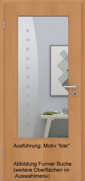 Tür Eckkante und Glasmotiv Sand 9 auf weißem Glas