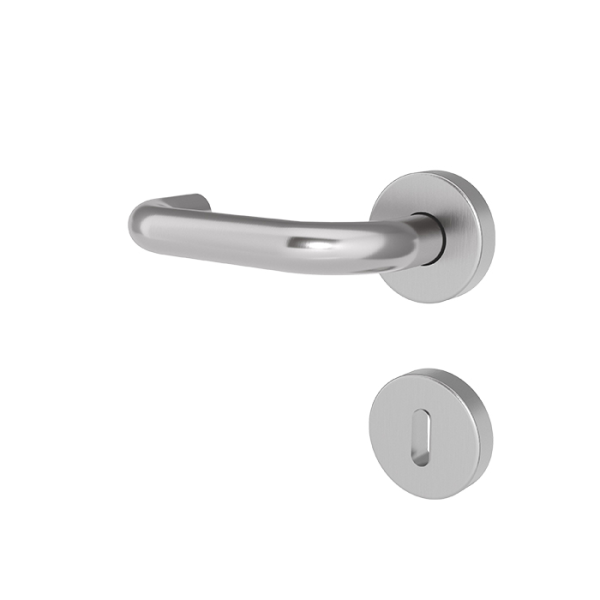 Türgriff BORKUM Edelstahl mit runden Rosetten