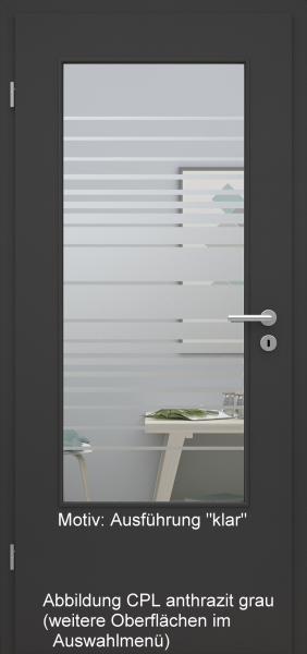 Tür mit Glasmotiv Sand 17 auf weißem Glas