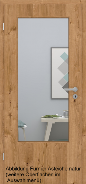 Tür Furnier Asteiche mit Lichtausschnitt LA DIN