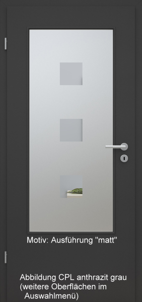 Tür mit Glasmotiv Sand 1 auf weißem Glas