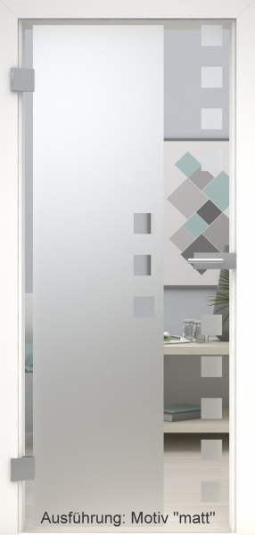 Ganzglastür mit Glasmotiv SAND 8