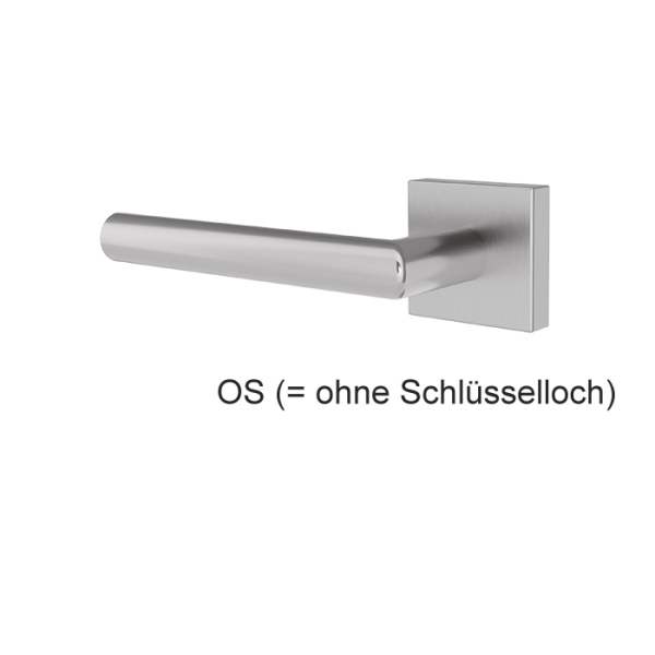 Türgriff BALTRUM Edelstahl mit eckigen Rosetten
