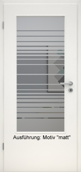 Tür mit Glasmotiv Sand 17 auf grauem Glas