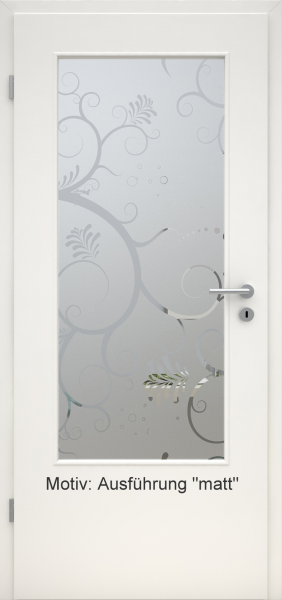 Tür mit Glasmotiv Sand 38 auf weißem Glas