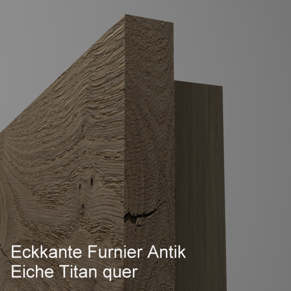 Tür Furnier ANTIK mit Glasmotiv Sand 48 auf weißem Glas