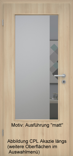 Tür mit Glasmotiv Sand 95 auf grauem Glas