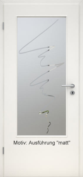 Tür mit Glasmotiv Sand 36 auf weißem Glas