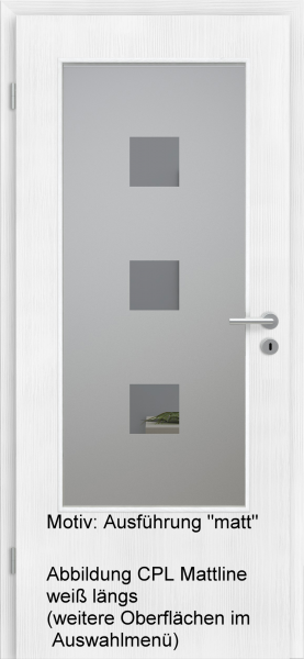 Tür mit Glasmotiv Sand 1 auf grauem Glas