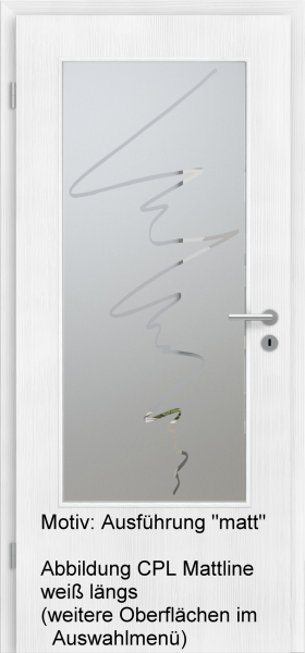 Tür mit Glasmotiv Sand 36 auf weißem Glas