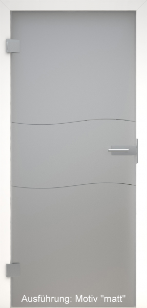 Ganzglastür grau mit Glasmotiv SAND 86