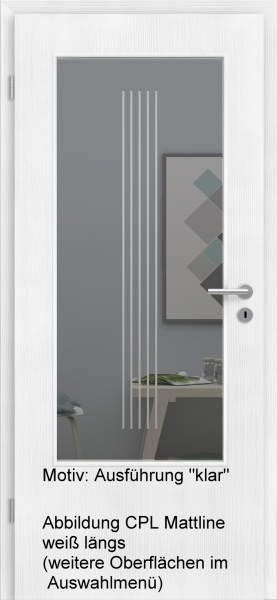 Tür mit Glasmotiv Sand 3 auf grauem Glas