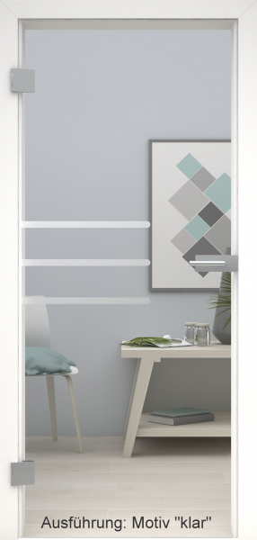 Ganzglastür mit Glasmotiv SAND 28