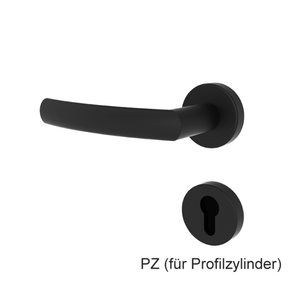 Türgriff LARA mattschwarz mit runden Rosetten