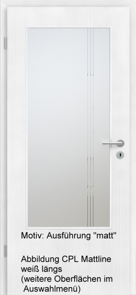 Tür mit Glasmotiv Sand 96 auf weißem Glas